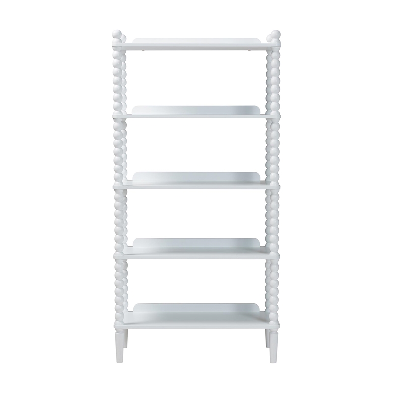 Baxton Studio Lucera Display Shelf 5-Tier Open Frame Vertical Bookcase White