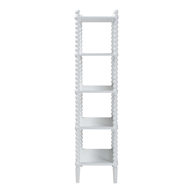 Baxton Studio Lucera Display Shelf 5-Tier Open Frame Vertical Bookcase White