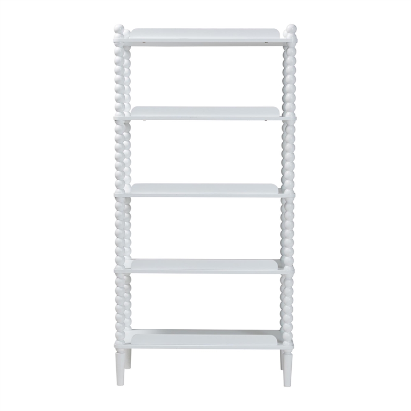 Baxton Studio Lucera Display Shelf 5-Tier Open Frame Vertical Bookcase White