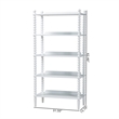 Baxton Studio Lucera Display Shelf 5-Tier Open Frame Vertical Bookcase White