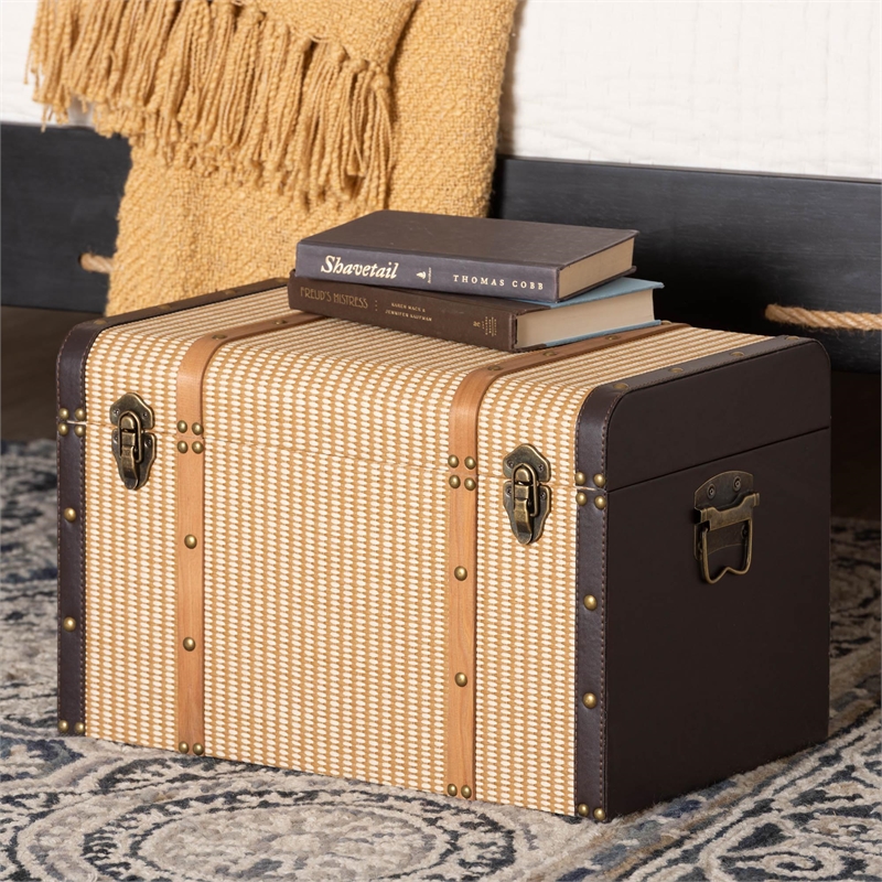 Baxton Studio Manton Storage Trunk Decorative Storage Chest with Hinged Top