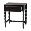 Baxton Studio Brantley Spindle Nightstand 1-Drawer Bedside Table Black
