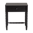 Baxton Studio Brantley Spindle Nightstand 1-Drawer Bedside Table Black