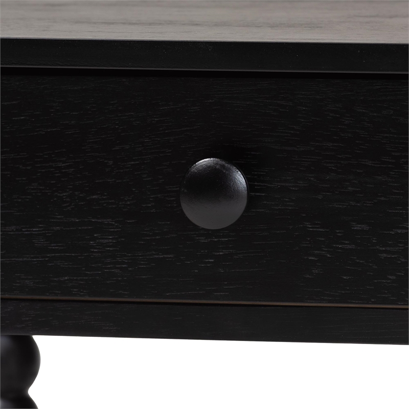 Baxton Studio Brantley Spindle Nightstand 1-Drawer Bedside Table Black