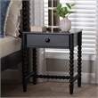 Baxton Studio Brantley Spindle Nightstand 1-Drawer Bedside Table Black