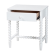 Baxton Studio Brantley Spindle Nightstand 1-Drawer Bedside Table White