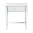 Baxton Studio Brantley Spindle Nightstand 1-Drawer Bedside Table White