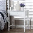 Baxton Studio Brantley Spindle Nightstand 1-Drawer Bedside Table White