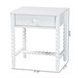 Baxton Studio Brantley Spindle Nightstand 1-Drawer Bedside Table White