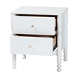 Baxton Studio Hoffman Nightstand 2-Drawer Bedside Table White