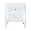 Baxton Studio Hoffman Nightstand 2-Drawer Bedside Table White