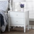 Baxton Studio Hoffman Nightstand 2-Drawer Bedside Table White