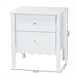 Baxton Studio Hoffman Nightstand 2-Drawer Bedside Table White
