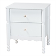 Baxton Studio Hoffman Nightstand 2-Drawer Bedside Table White