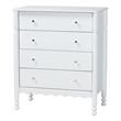 Baxton Studio Hoffman Chest 4-Drawer Vertical Storage Cabinet White
