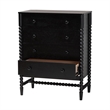 Baxton Studio Brantley Spindle Chest 4-Drawer Vertical Storage Cabinet Black