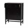 Baxton Studio Brantley Spindle Chest 4-Drawer Vertical Storage Cabinet Black