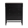 Baxton Studio Brantley Spindle Chest 4-Drawer Vertical Storage Cabinet Black