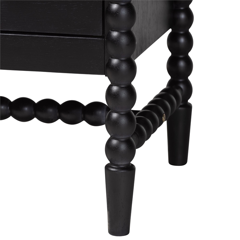 Baxton Studio Brantley Spindle Chest 4-Drawer Vertical Storage Cabinet Black