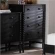 Baxton Studio Brantley Spindle Chest 4-Drawer Vertical Storage Cabinet Black