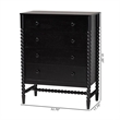 Baxton Studio Brantley Spindle Chest 4-Drawer Vertical Storage Cabinet Black
