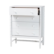 Baxton Studio Brantley Spindle Chest 4-Drawer Vertical Storage Cabinet White
