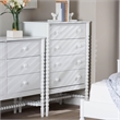 Baxton Studio Brantley Spindle Chest 4-Drawer Vertical Storage Cabinet White