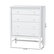 Baxton Studio Brantley Spindle Chest 4-Drawer Vertical Storage Cabinet White