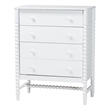 Baxton Studio Brantley Spindle Chest 4-Drawer Vertical Storage Cabinet White