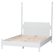 Baxton Studio Hoffman Platform Bed Frame with Scalloped Design White Queen