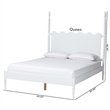 Baxton Studio Brantley Spindle Platform Bed Frame with Headboard White Queen