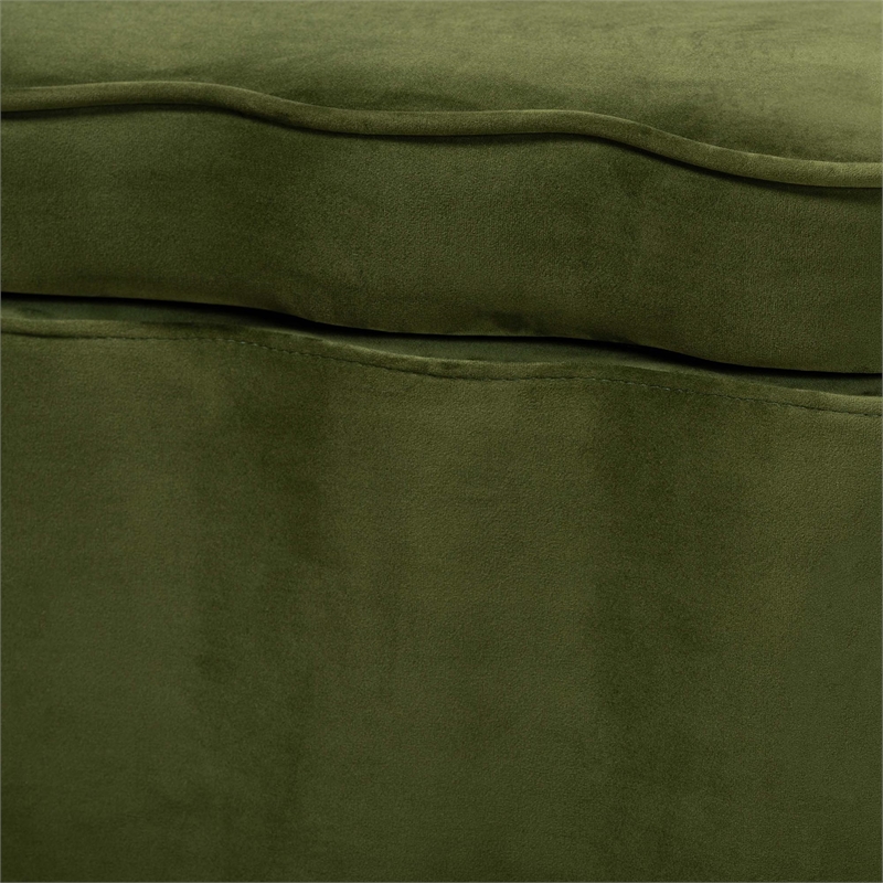 Baxton Studio Paulina Velvet Storage Bench Lift Top Accent Bench Moss Green