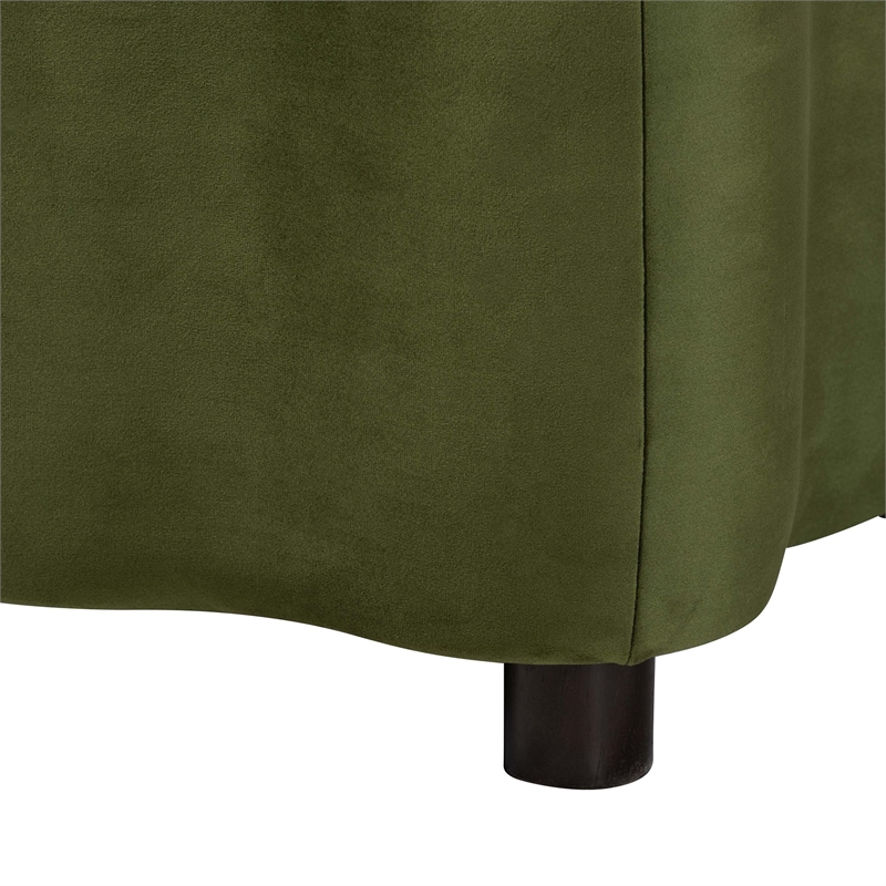 Baxton Studio Paulina Velvet Storage Bench Lift Top Accent Bench Moss Green