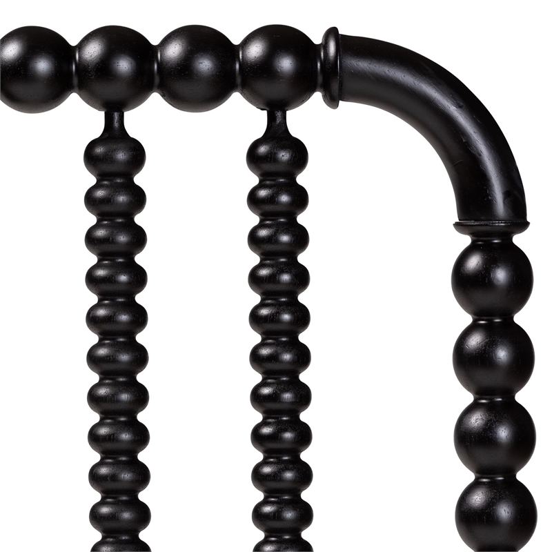 Baxton Studio Finley Turned Bobbin Headboard Crafted Wood Panel Twin Black