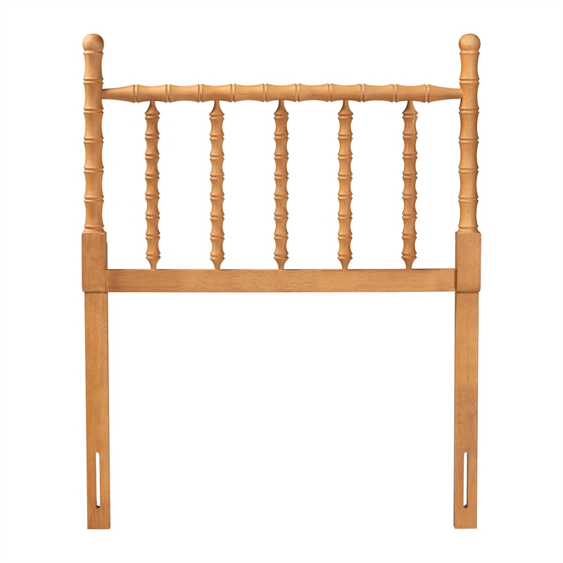 Baxton Studio Edaline Bamboo Motif Headboard Crafted Wood Panel Twin Oak Brown