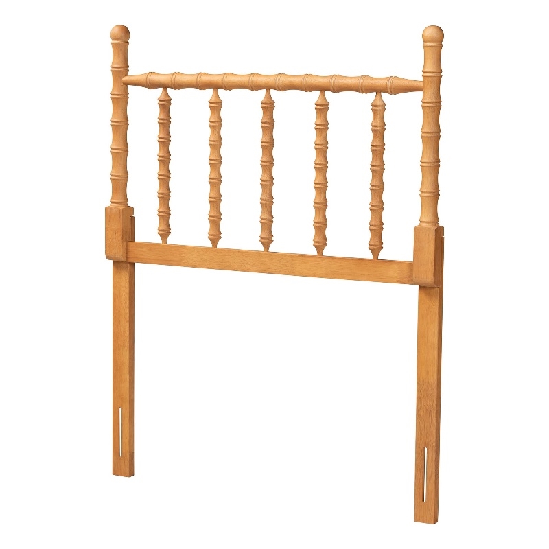 Baxton Studio Edaline Bamboo Motif Headboard Crafted Wood Panel Twin Oak Brown