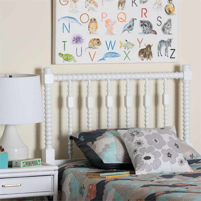 Baxton Studio Juliette Turned Spindle Headboard Crafted Wood Panel Twin White