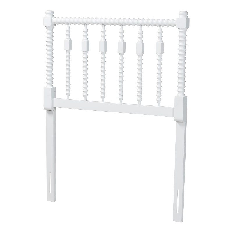 Baxton Studio Juliette Turned Spindle Headboard Crafted Wood Panel Twin White