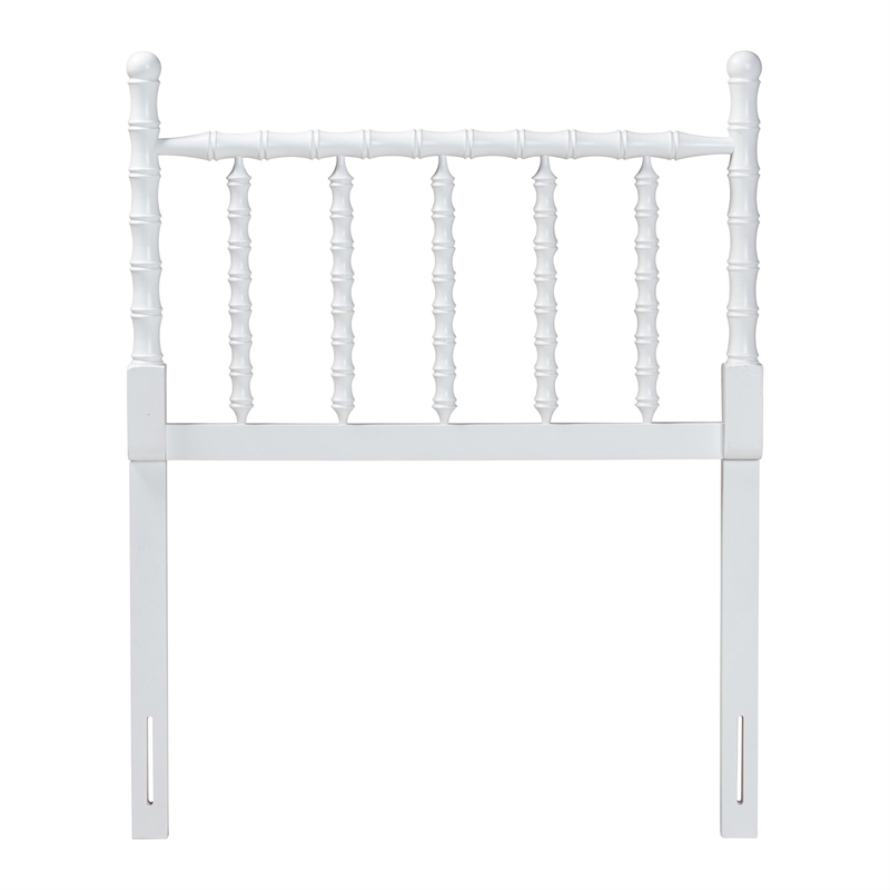 Baxton Studio Edaline Bamboo Motif Headboard Crafted Wood Panel Twin White