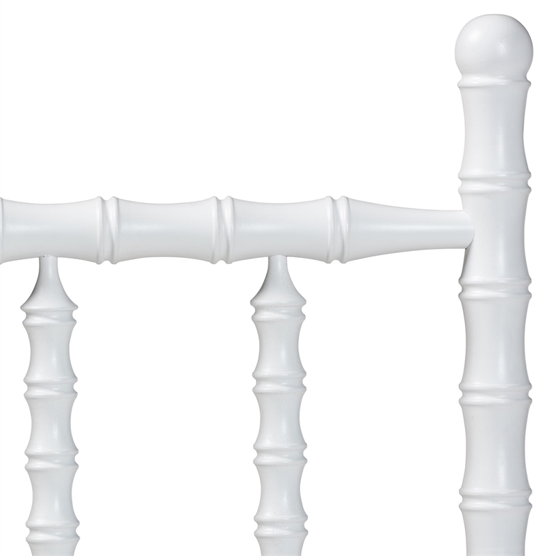 Baxton Studio Edaline Bamboo Motif Headboard Crafted Wood Panel Twin White