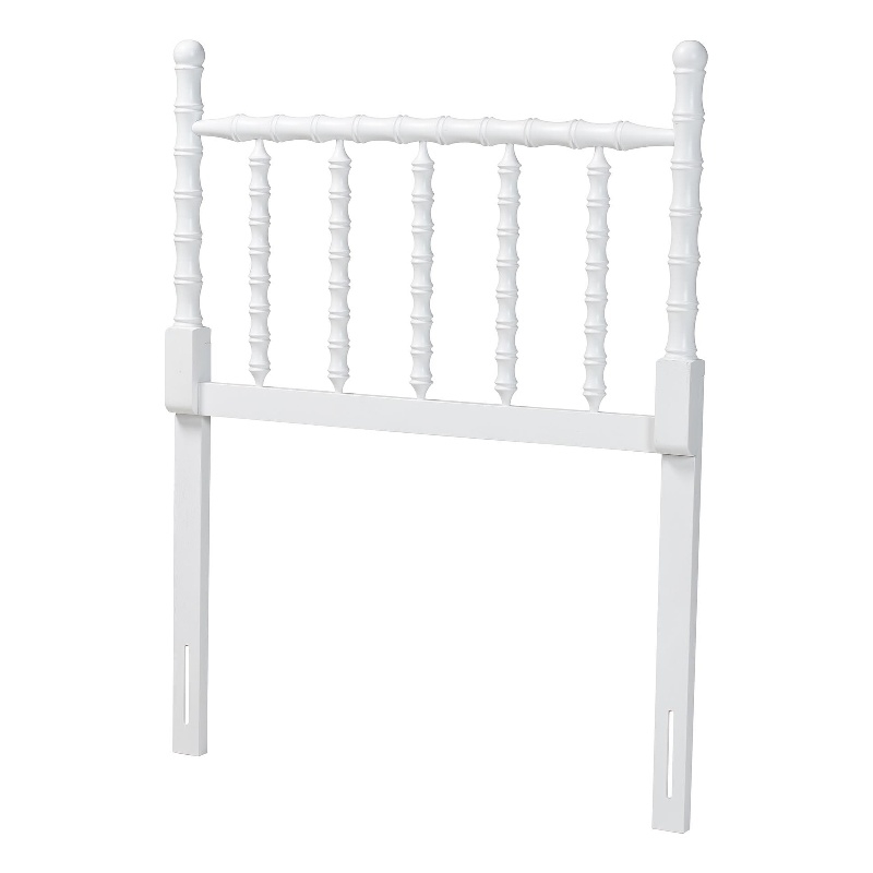 Baxton Studio Edaline Bamboo Motif Headboard Crafted Wood Panel Twin White