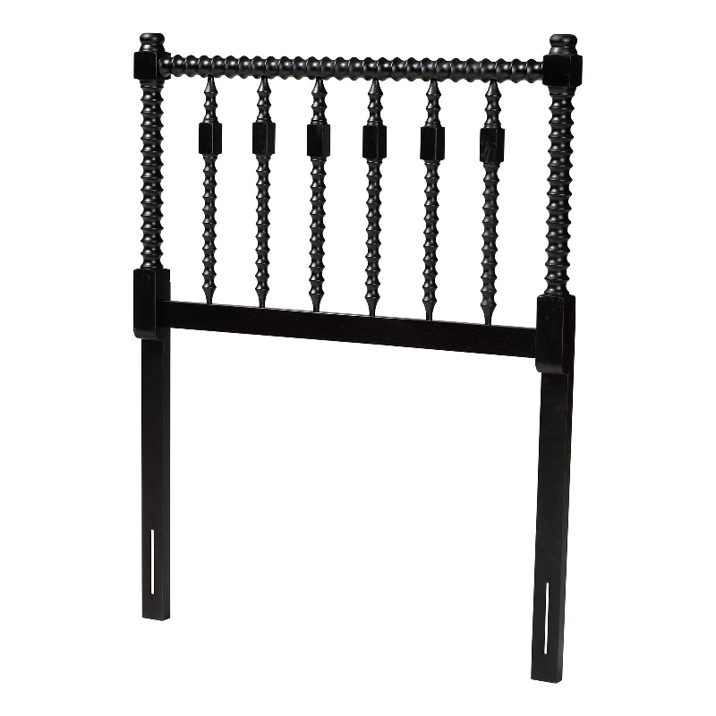 Baxton Studio Juliette Turned Spindle Headboard Crafted Wood Panel Twin Black