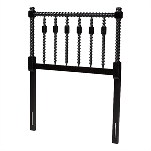 Baxton Studio Juliette Turned Spindle Headboard Crafted Wood Panel Twin Black