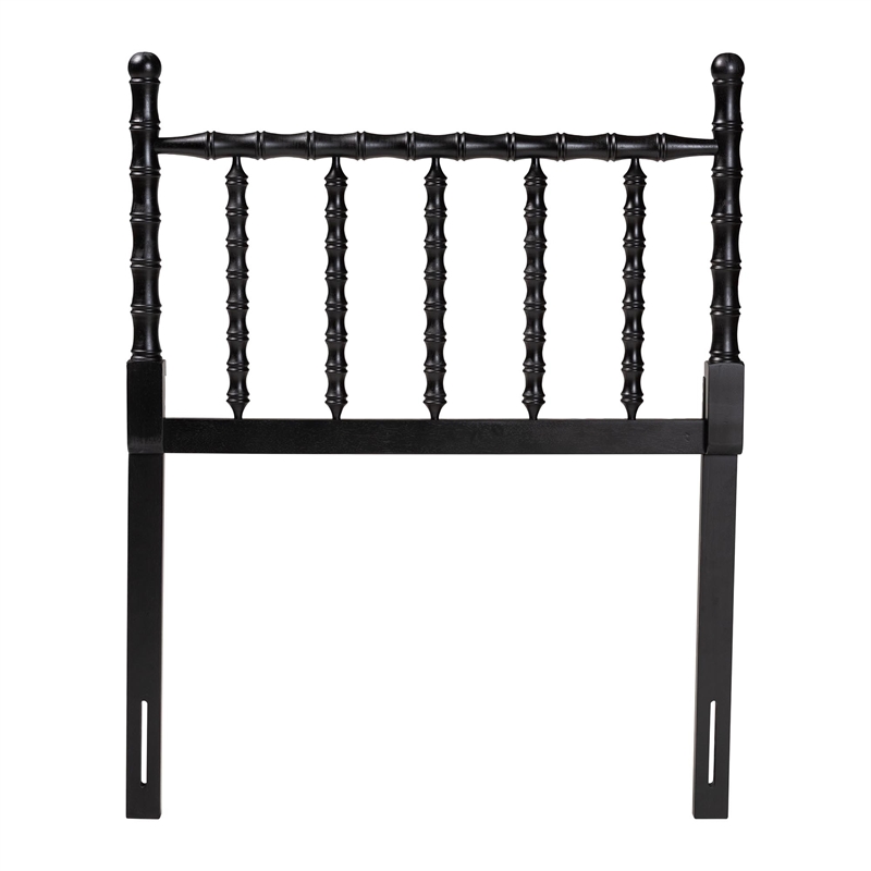 Baxton Studio Edaline Bamboo Motif Headboard Crafted Wood Panel Twin Black