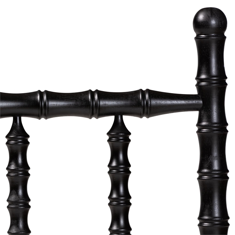 Baxton Studio Edaline Bamboo Motif Headboard Crafted Wood Panel Twin Black