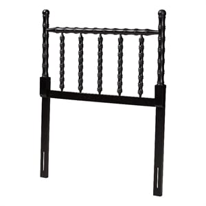 Baxton Studio Edaline Bamboo Motif Headboard Crafted Wood Panel Twin Black