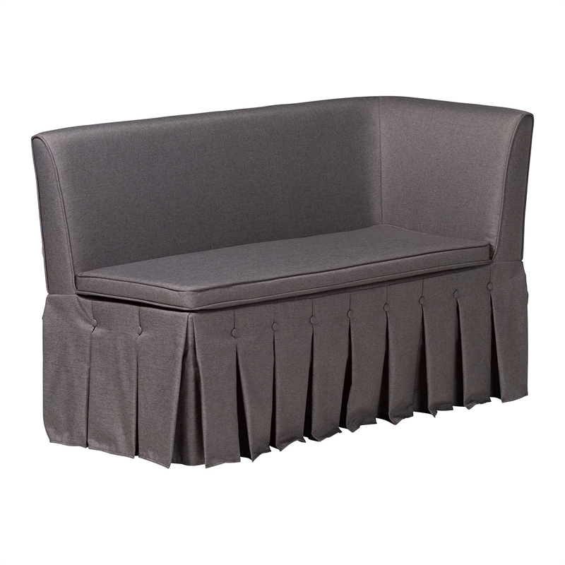 Baxton Studio Reuben 3-Piece Fabric Upholstered Dining Nook Set Gray