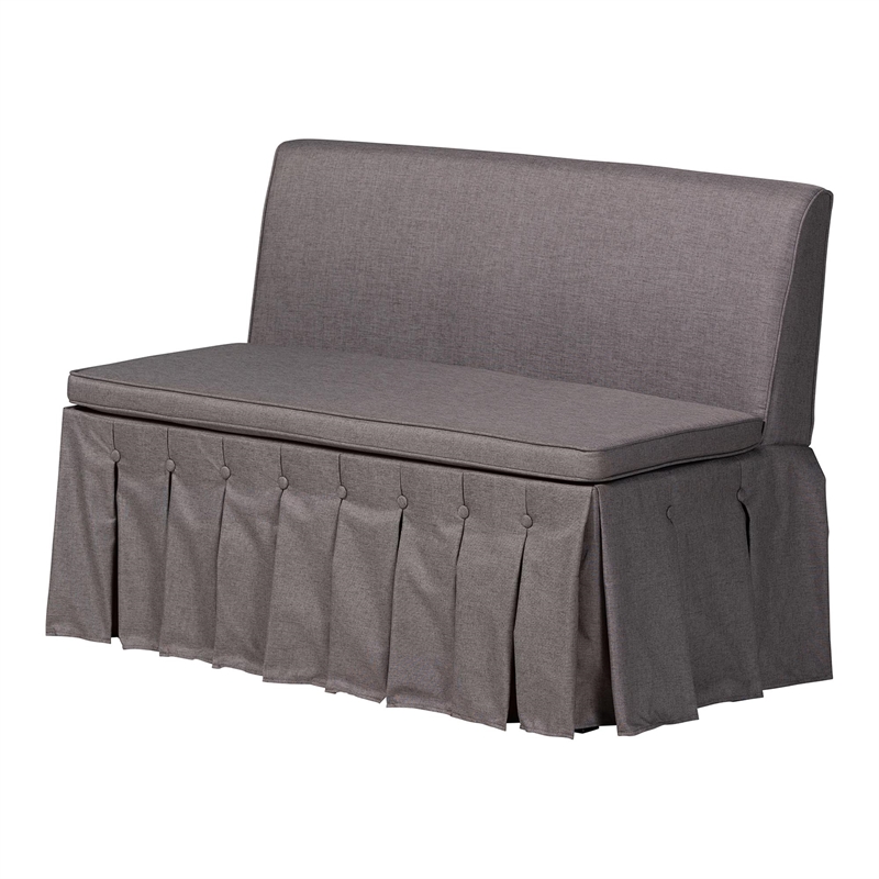 Baxton Studio Reuben 3-Piece Fabric Upholstered Dining Nook Set Gray