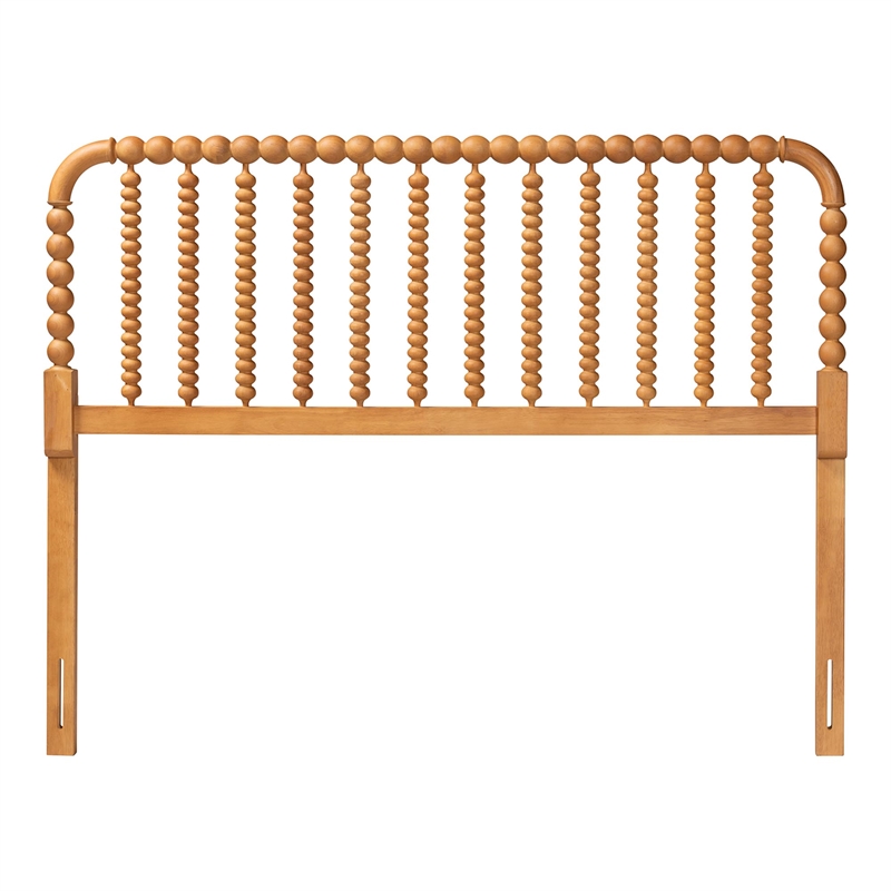 Baxton Studio Finley Turned Bobbin Headboard Crafted Wood Panel Full Oak Brown