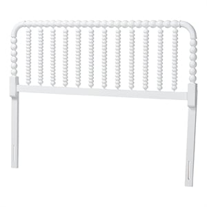 Baxton Studio Finley Turned Bobbin Headboard Crafted Wood Panel Full White